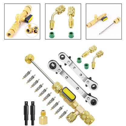 HVAC Service Ratchet Wrench Hex Bit Adapters Brass Valve Core Remover Tools 3/16" To 3/8" 5/16" X 1/4" Multi-use